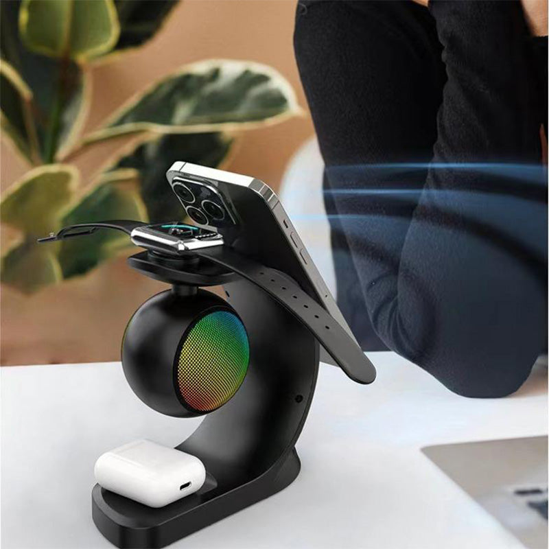 3-In-1 fast wireless bluetooth speaker charger