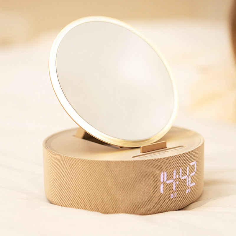 Simple foldable time alarm clock Bluetooth speaker charger