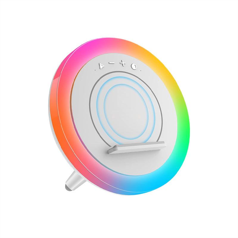 Wireless color changing bluetooth speaker charger