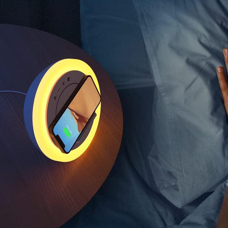 Wireless color changing bluetooth speaker charger