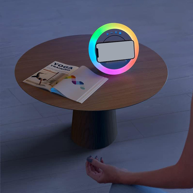 Wireless color changing bluetooth speaker charger