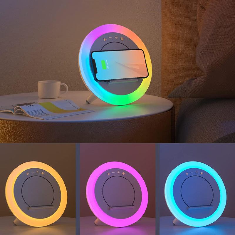 Wireless color changing bluetooth speaker charger