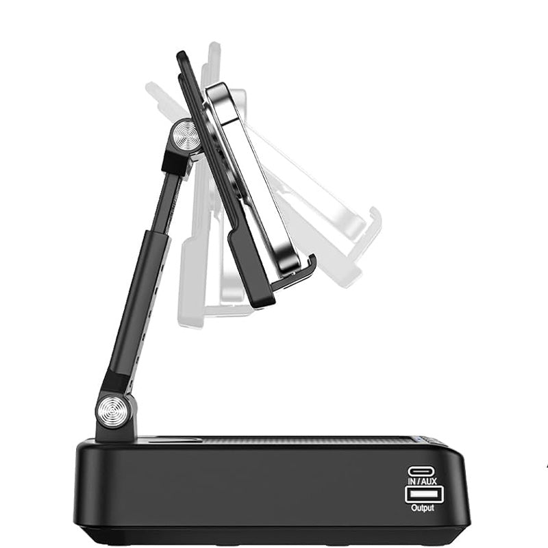 Foldable phone holder bluetooth speaker charger