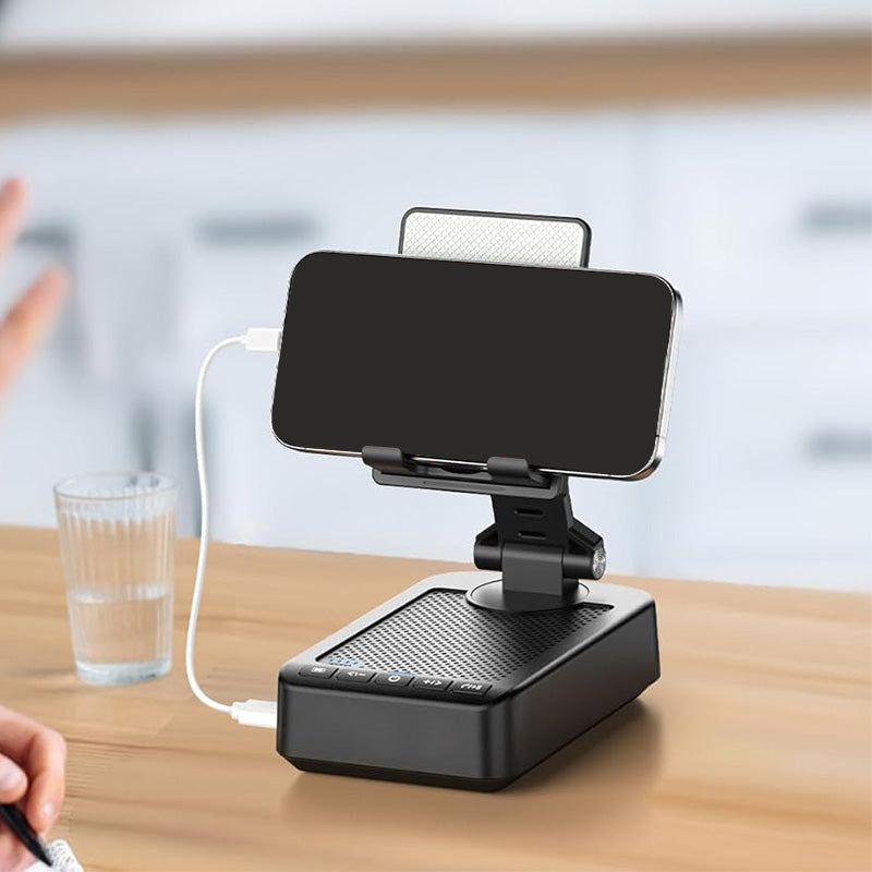 Foldable phone holder bluetooth speaker charger