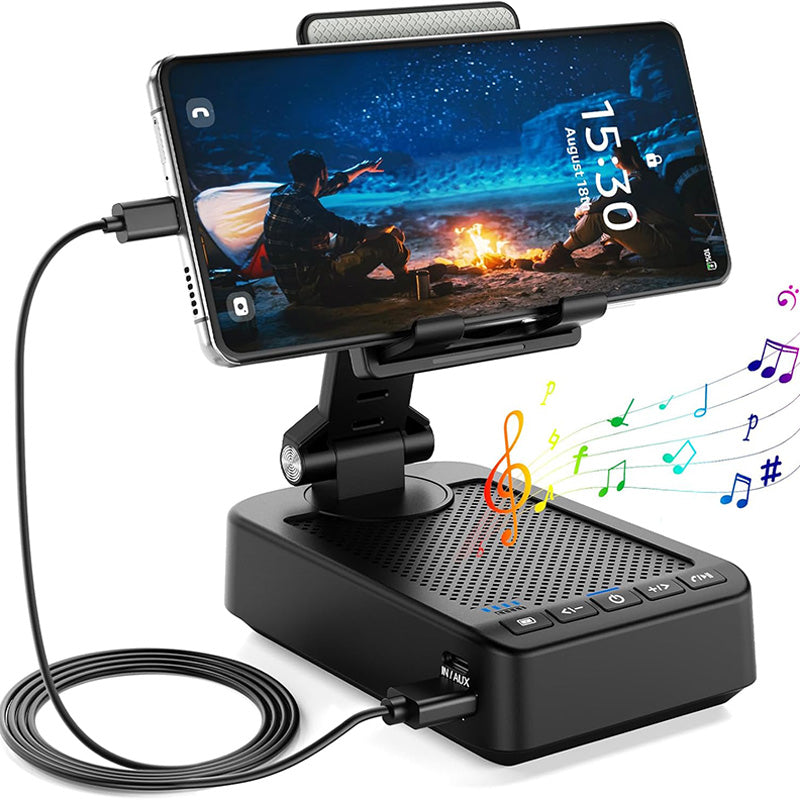 Foldable phone holder bluetooth speaker charger